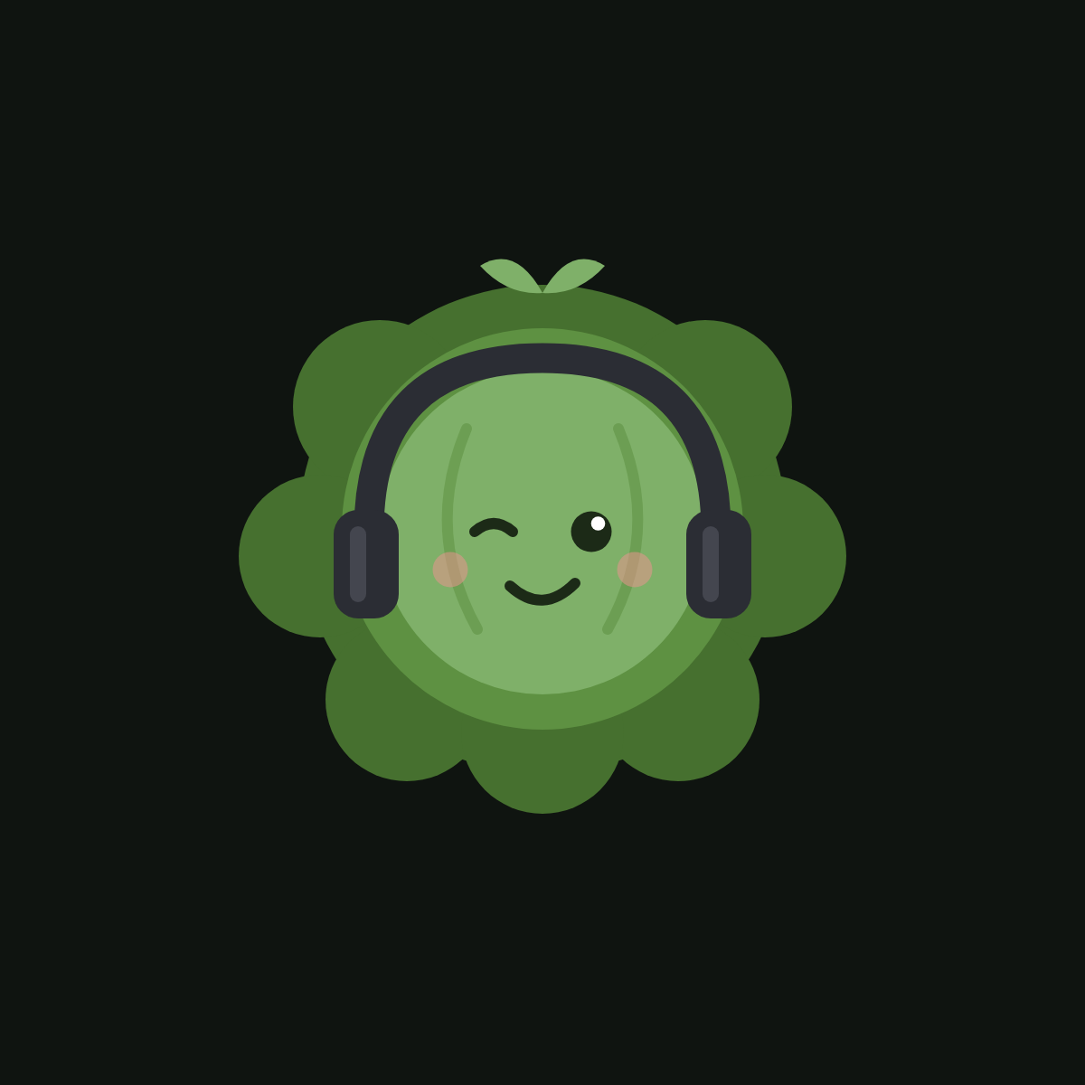 CabbageSec cabbage with headphones logo